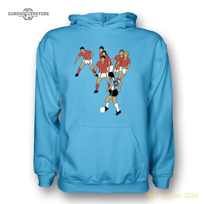 Diego Maradona Goal Of Century Hoody (sky) - Kids