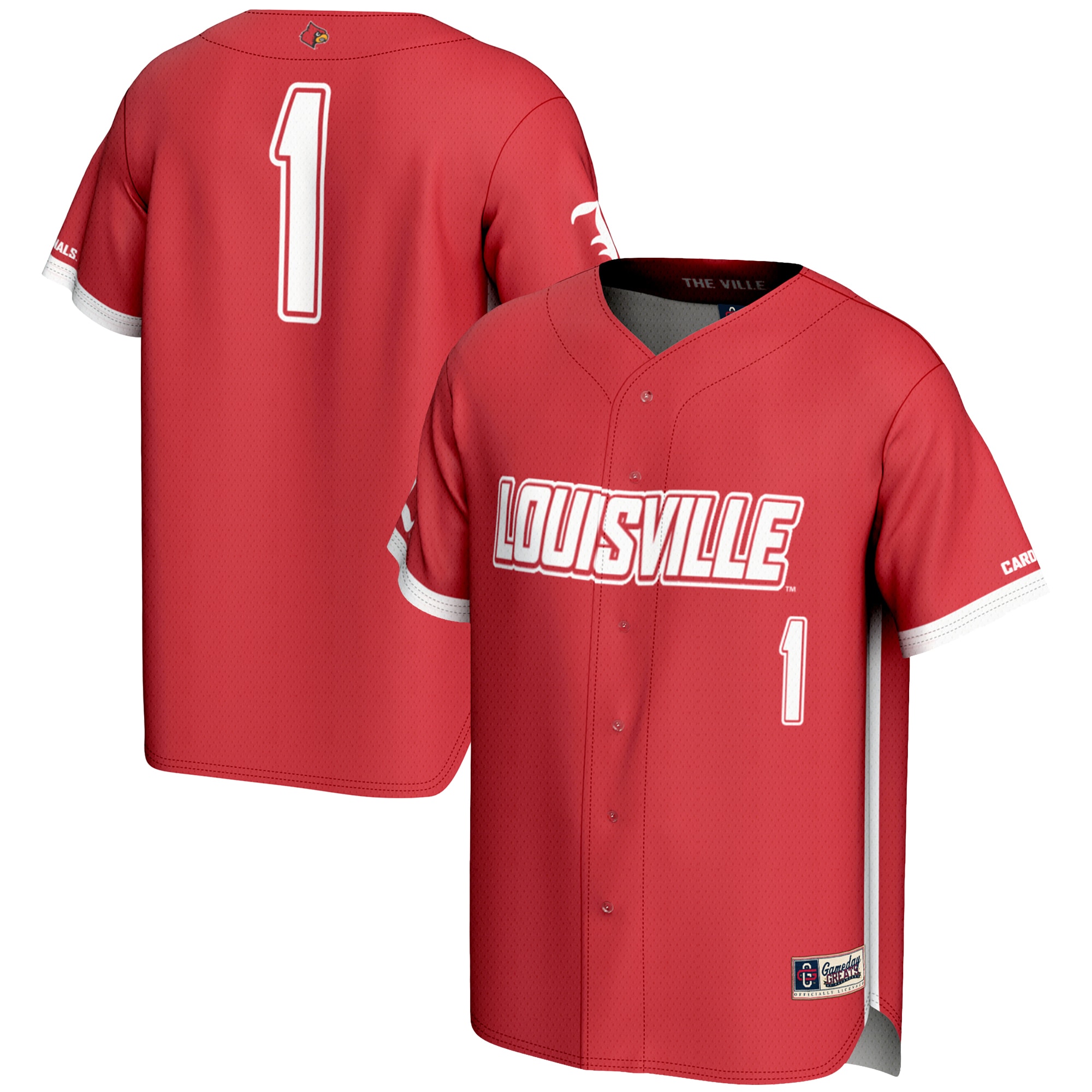 [NJP] Louisville Cardinals GameDay Greats Youth Lightweight Baseball Fashion Jersey - Red