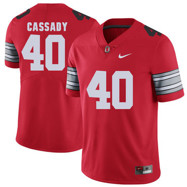 game day Men's OSU Ohio Hopalong Cassady #40 Red 2018 Football Jersey