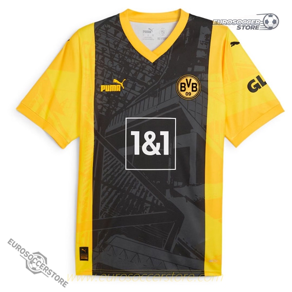 Borussia Dortmund's M. SCHLOTTERBECK, wearing the No. 4 jersey, dons the 50th Anniversary Special Jersey for the 23-24 season.