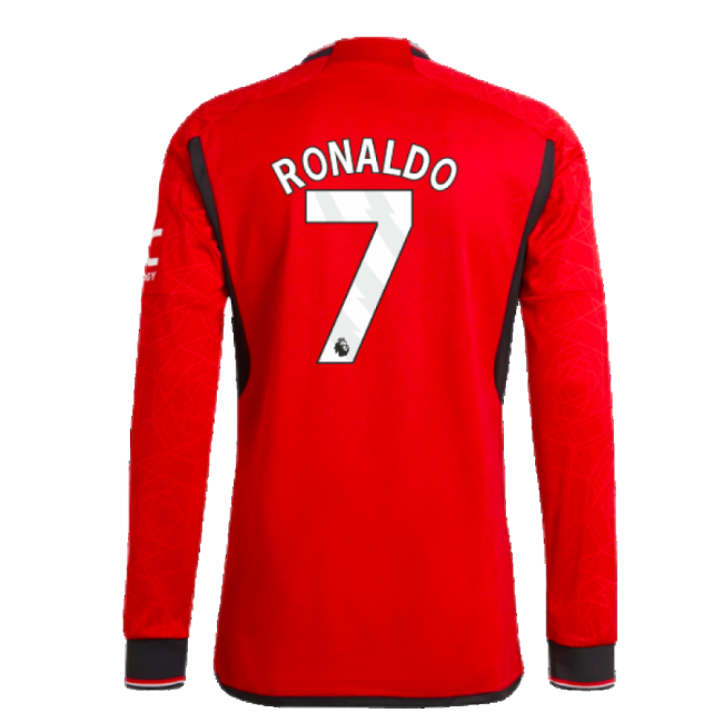 2023-2024 Man Utd Authentic Long Sleeve Home Top (Ronaldo 7)