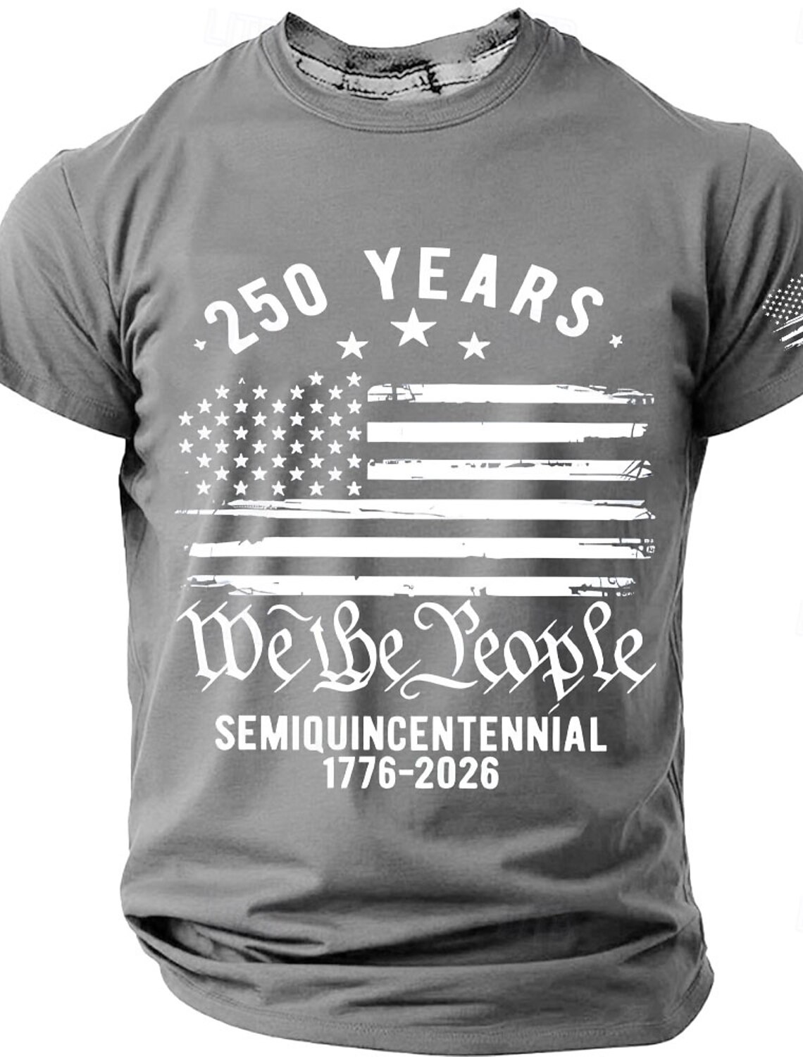 4th of July 2026 250th Men's Solid Color American US Flag T Shirt Short Sleeve T shirt 3D Print Crew Neck Shirt Vintage Retro Patriotic Daily Festival Blue Black Burgundy Summer Spring Clothing