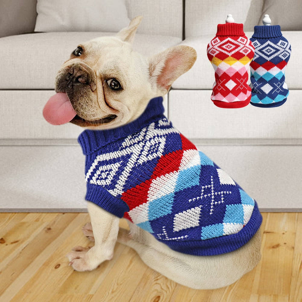 French Bulldog Knitted Winter Sweater For French Bulldog Warm Dog Outfit
