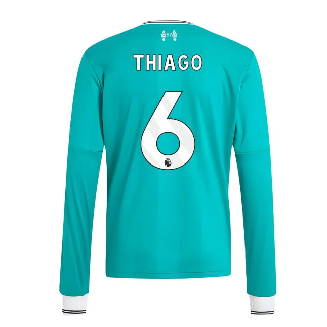 Liverpool Official Third Football Shirt 2025-20 Season Thiago 6 L S...