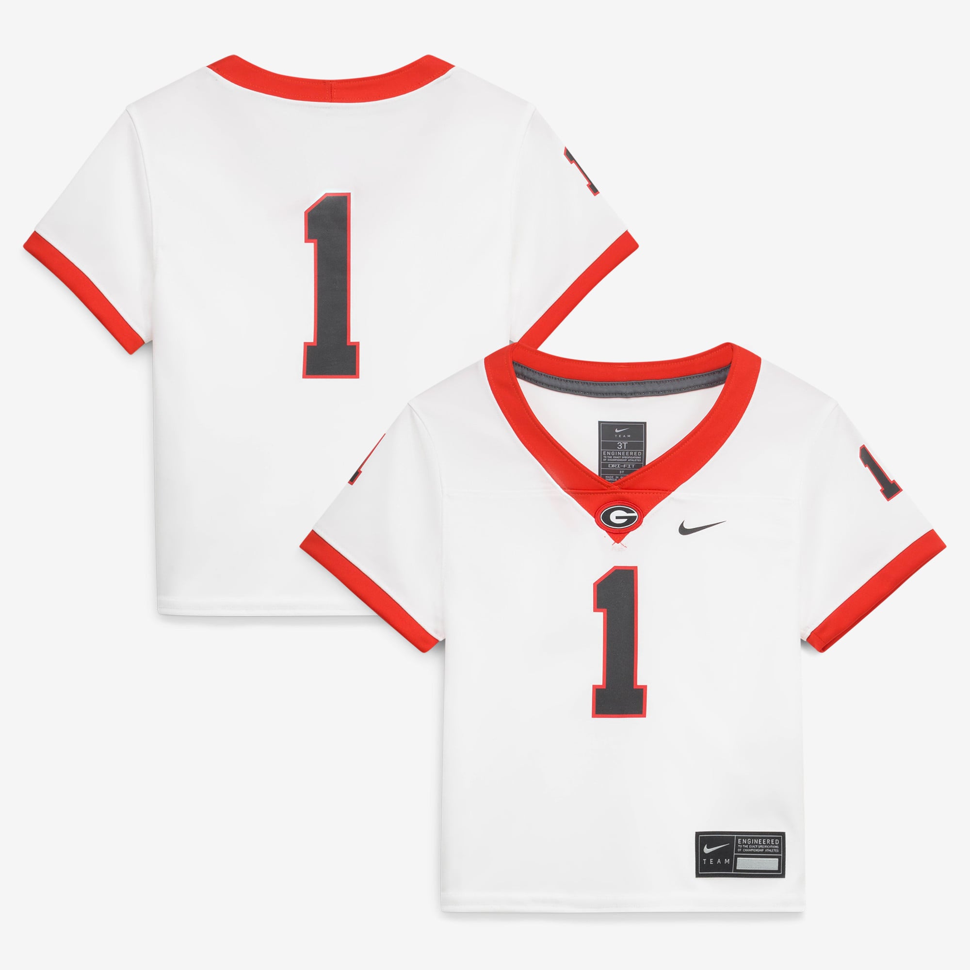 Toddler White Georgia Bulldogs Football Jersey