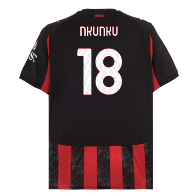 2025-2026 Ac Milan Home Shirt (nkunku 18) - Match Quality