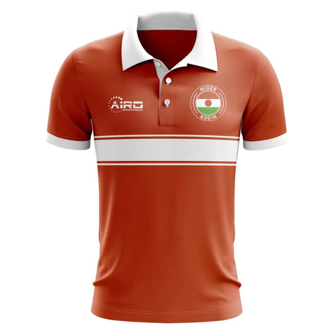 Elite Top-Tier Niger Concept Stripe Polo Shirt (Orange)