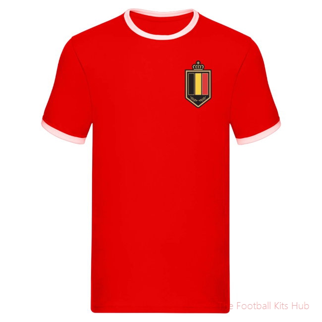 Men Belgium Logo Ringer Tee (Red) UEFA Euro