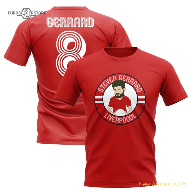 Steven Liverpool Football Club Gerrard Illustration T-Shirt