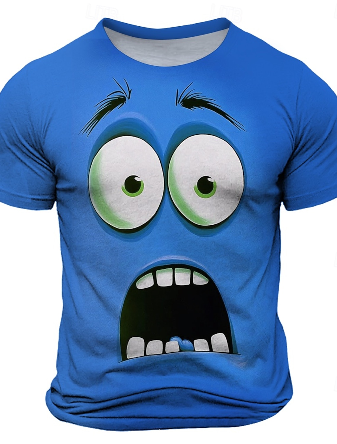 Men's 3D Human face T Shirt Short Sleeve T shirt 3D Print Crew Neck Shirt Exaggerated Designer Casual Daily Club Blue Black Red Summer Spring All Seasons Clothing Apparel S M L XL XXL XXXL