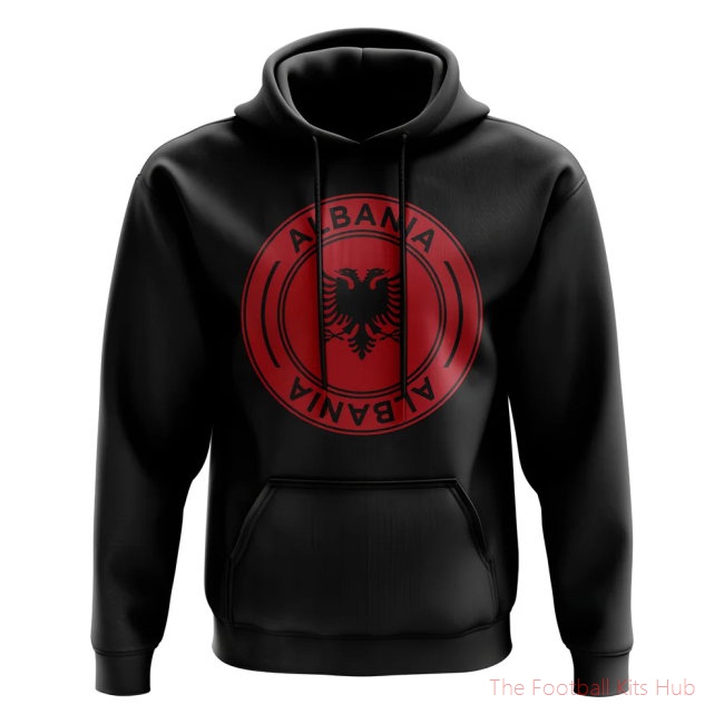 Men Albania Football Badge Hoodie (Black) UEFA Euro