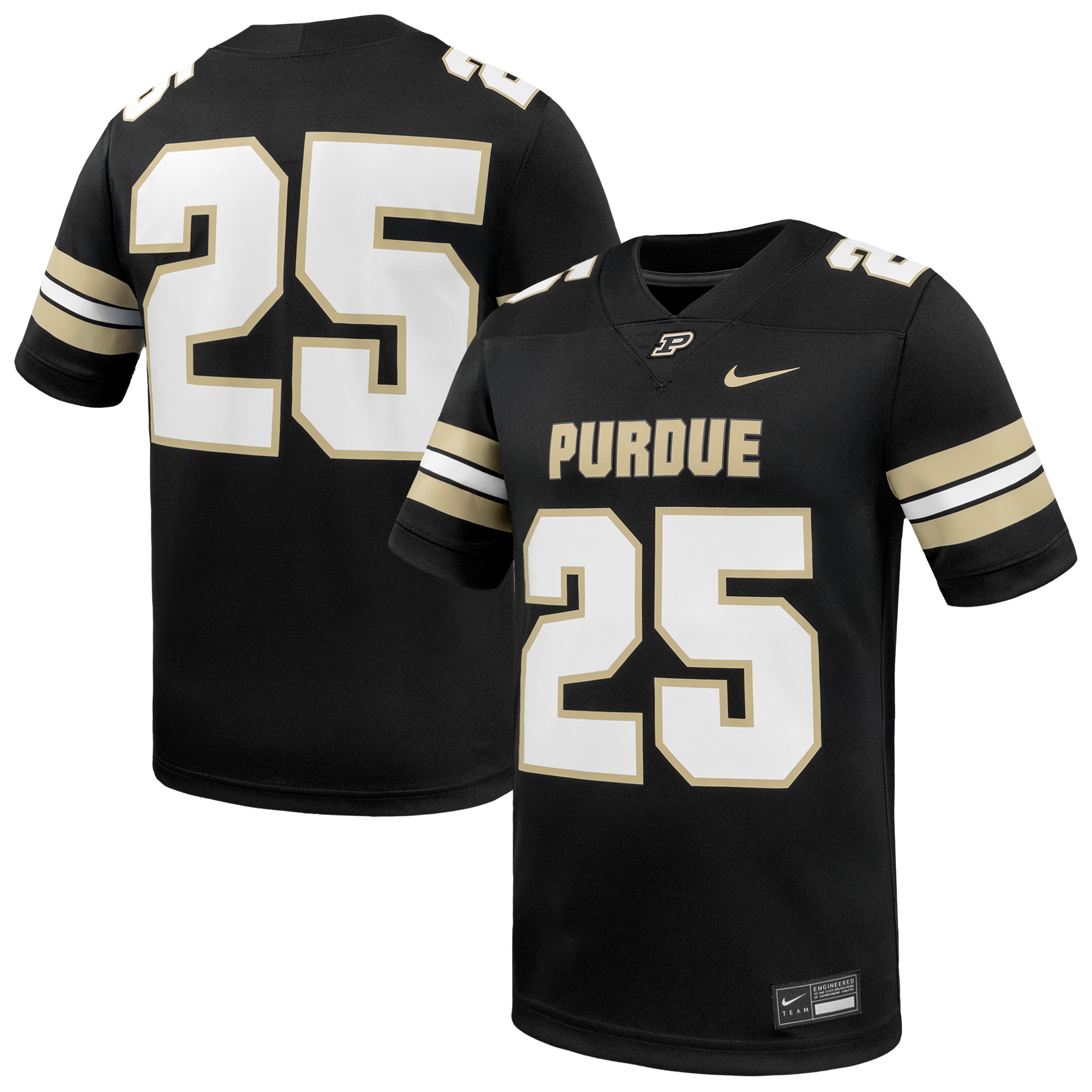#25 Purdue Boilermakers Game 2026 Season Football Jersey - Black