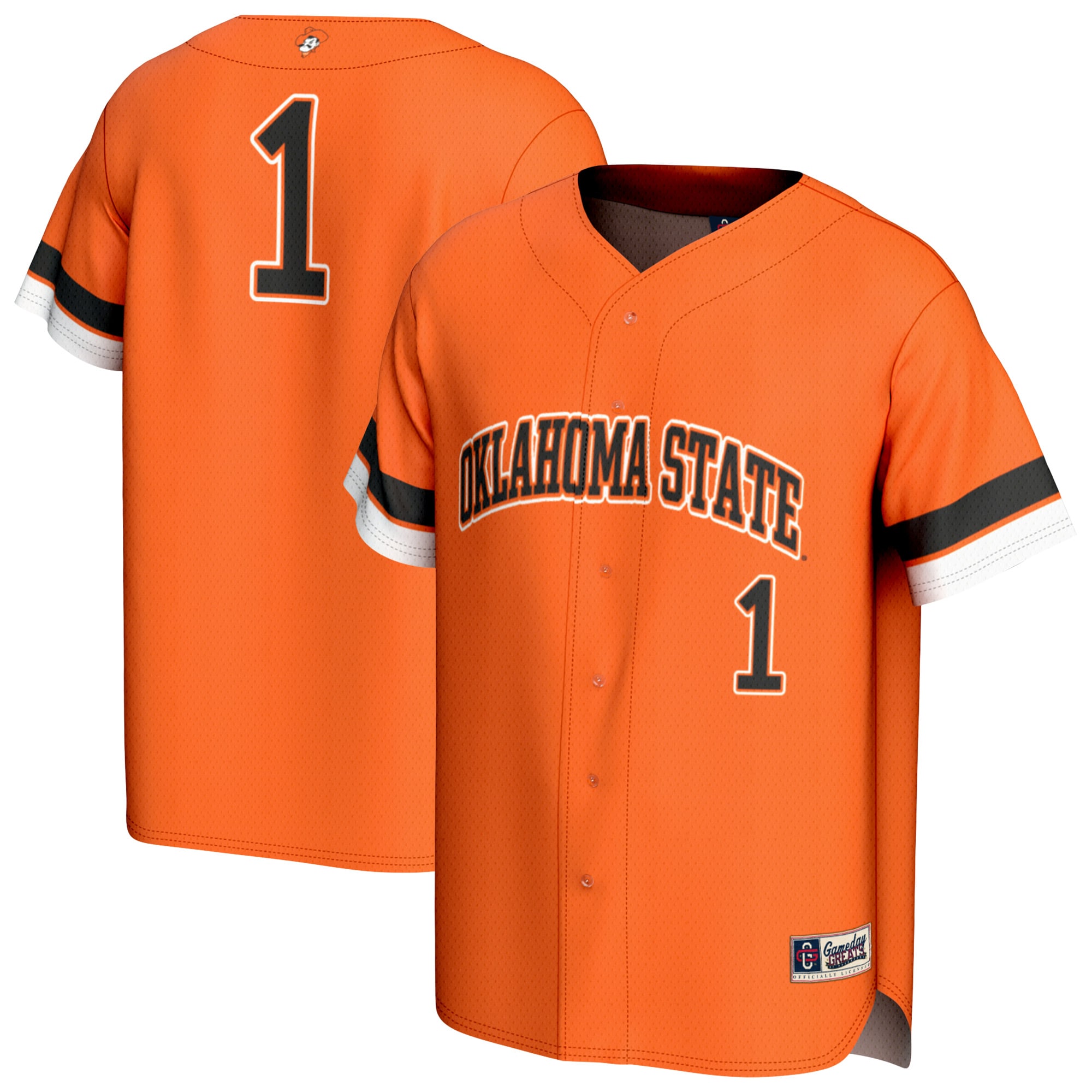 [NJP] Youth Oklahoma State Cowboys GameDay Greats Lightweight Collegiate Baseball Fashion Jersey - Orange