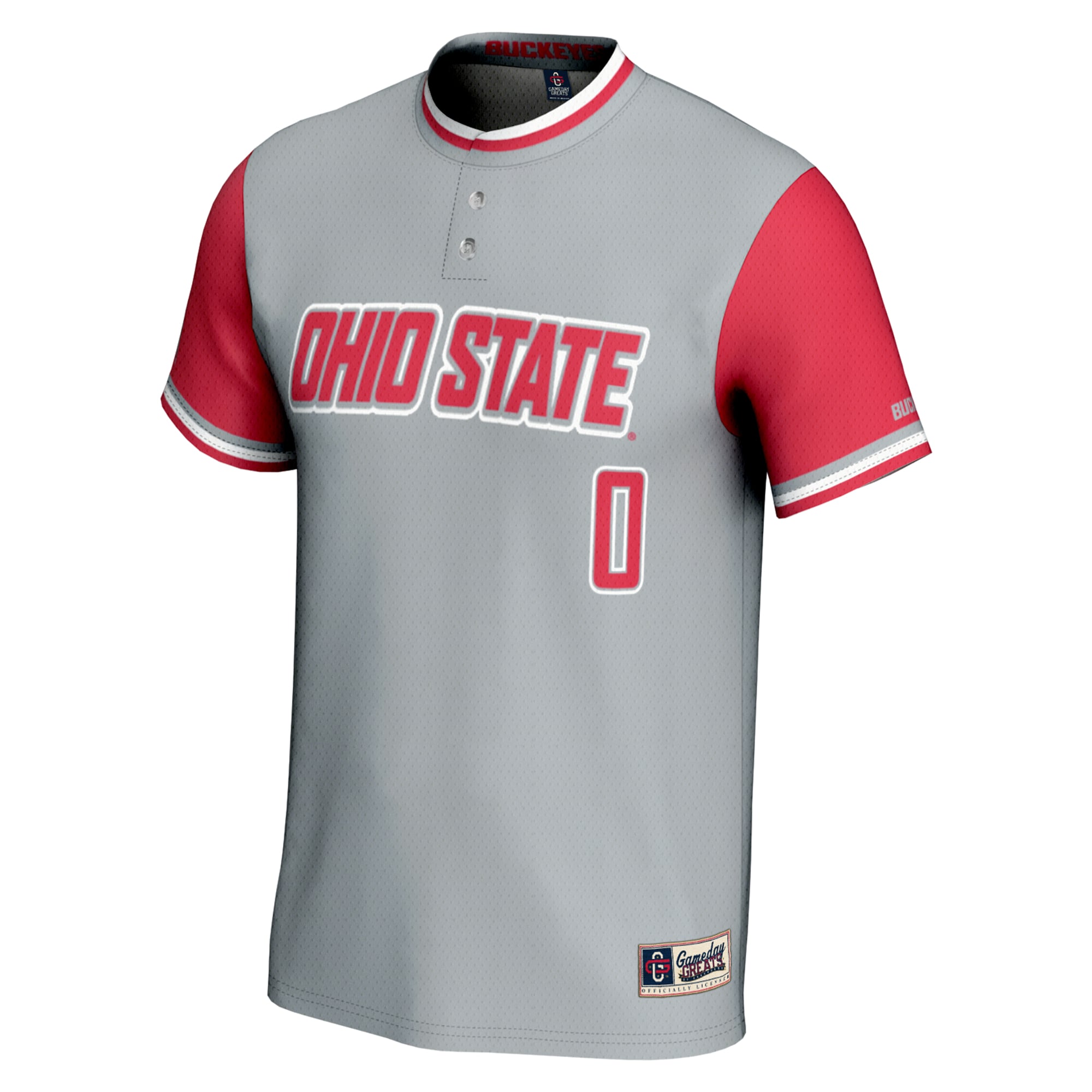 #0 Ohio State Buckeyes GameDay Greats Unisex Lightweight Softball Jersey - Gray