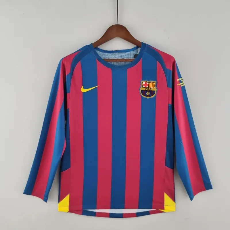 Cheap 2005-2006 Barcelona Long Sleeve Jersey retro kit
