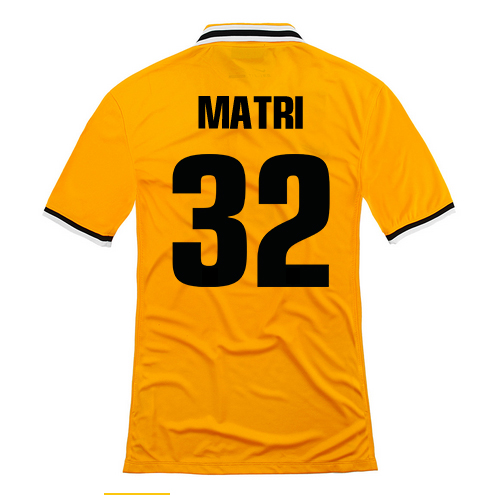 13-14 Juventus 32 Matri Away Yellow Jersey Shirt - Official Replica