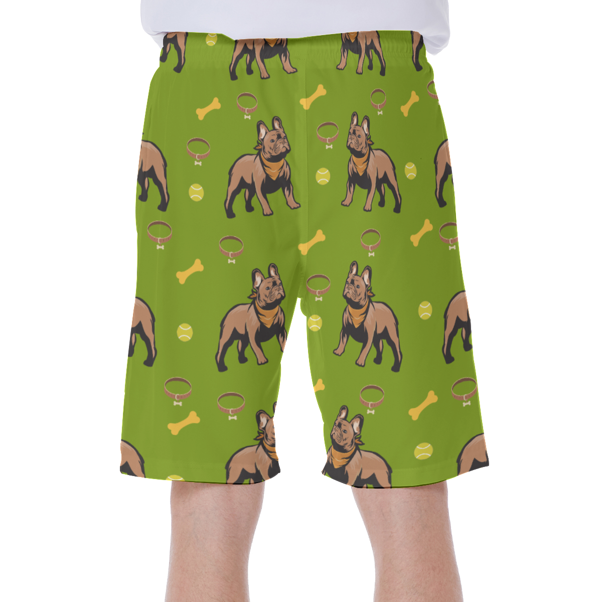 French Bulldog Lover Henry Men's Beach Shorts Cute Frenchie Fan Gear