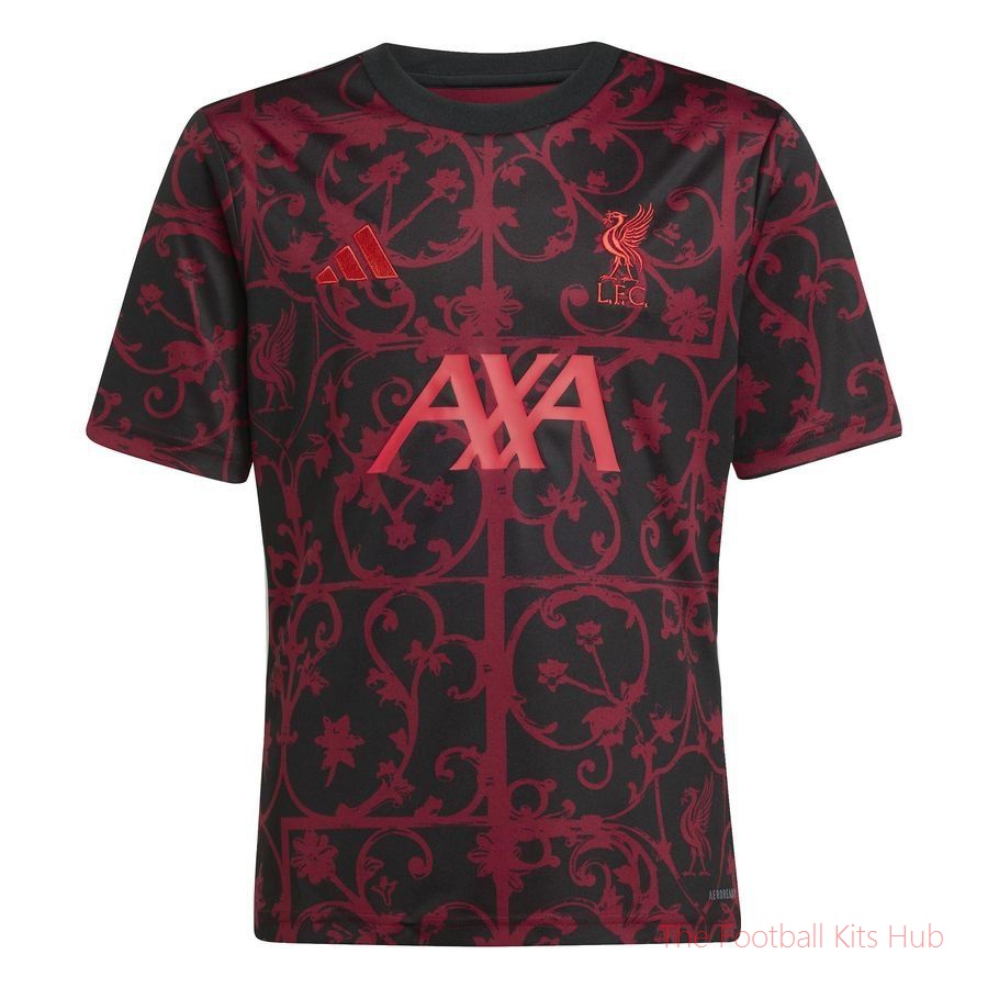 Liverpool Training T-Shirt Pre Match - Black/Pure Ruby Kids