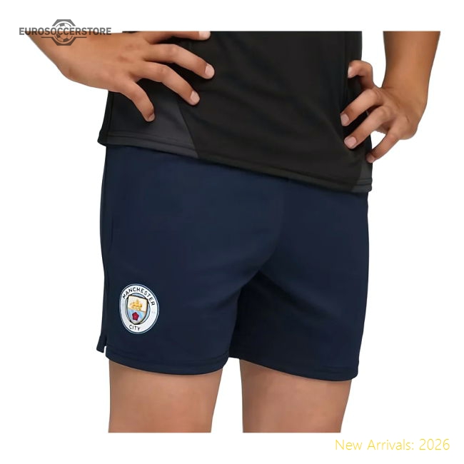 Authentic 2025-2026 Man City Training Short W/pockets (navy) - Kids