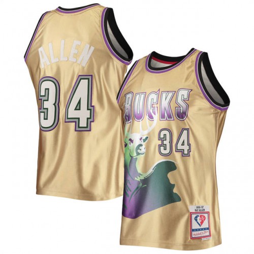 Nike Bucks Gold Milwaukee Bucks #34 Jersey - NBA Fan Apparel