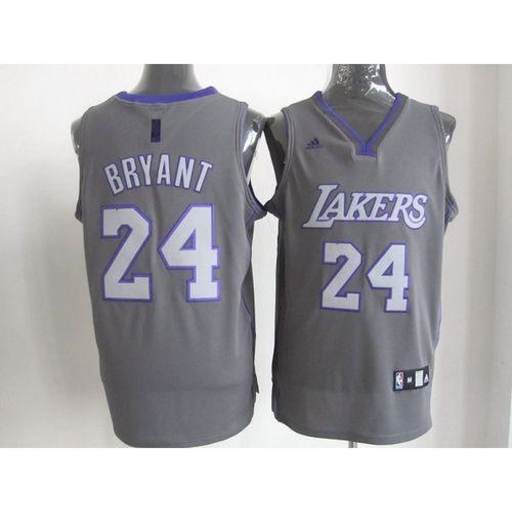 Premium Quality Men's Lakers #24 Kobe Gray Basketball Jersey