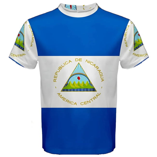 Nicaragua Flag Sublimated Sports Jersey