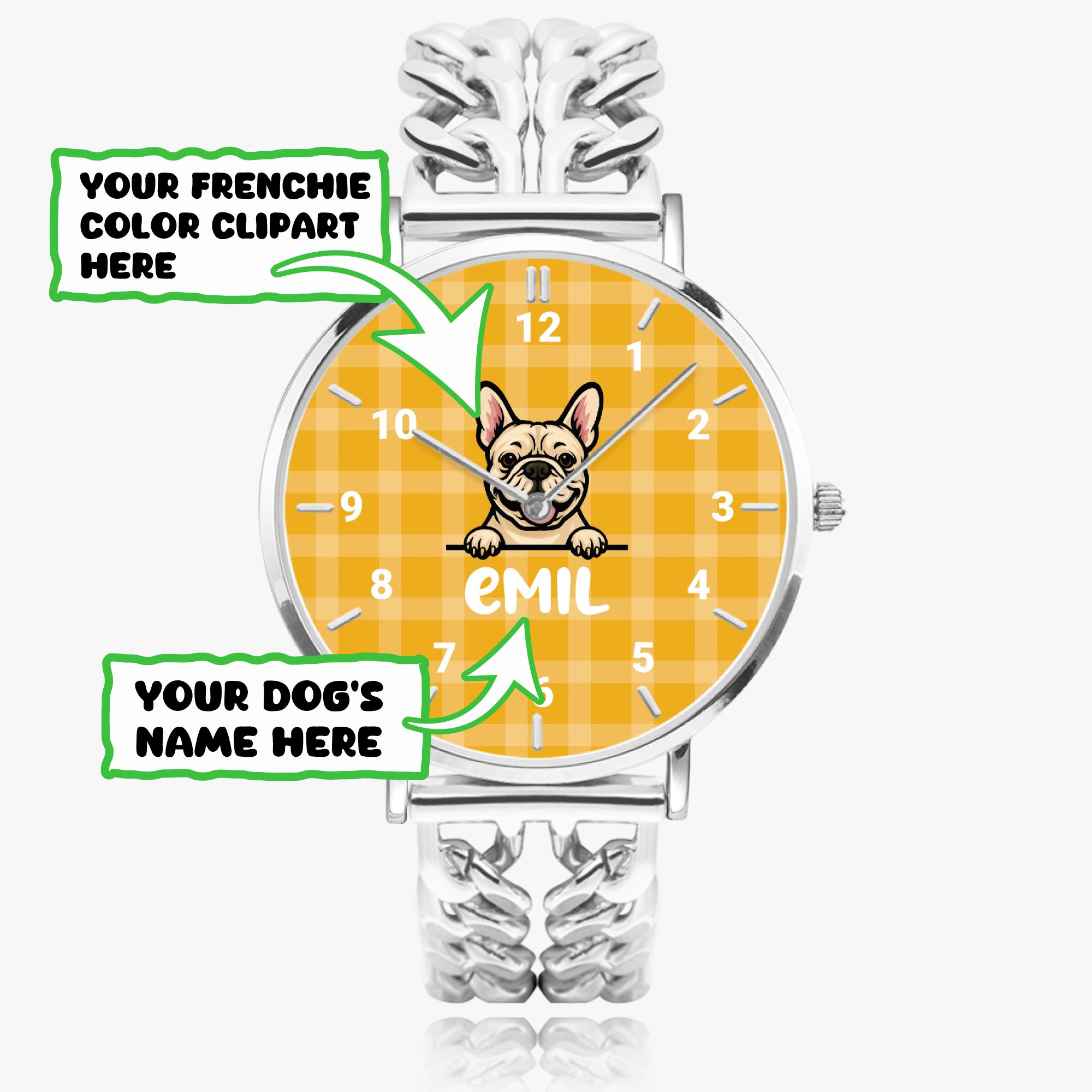 Personalized Chic Hollow Strap Watch For Frenchie Lovers Indoor Use