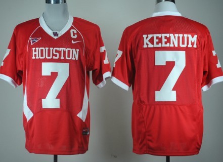 Men's None #7 Case Keenum Red 2024 college football match worn Jersey