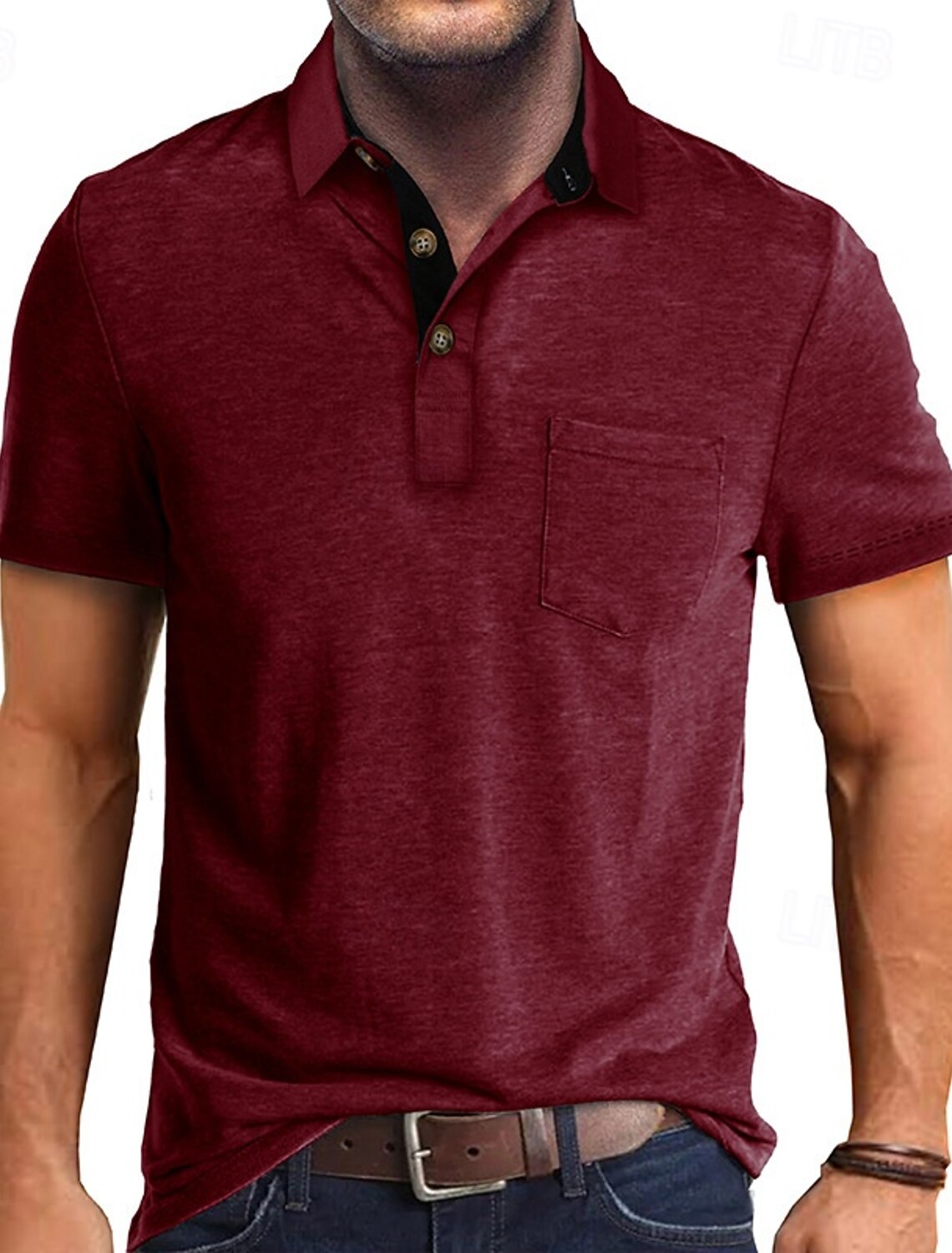 Men's Golf Shirt Polos Shirts Work Casual Lapel Short Sleeve Basic