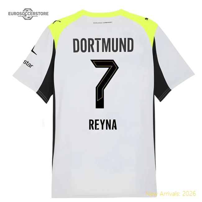 Excellent 2025-2026 Borussia Dortmund Away Shirt (reyna 7)