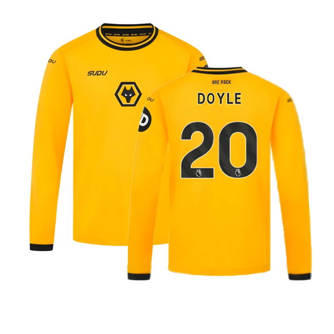 Wolves Wolves Long Sleeve Home Shirt Kids Doyle #20 Ultra Comfort ...