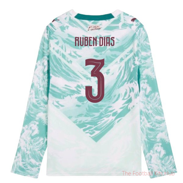 2026-2027 Portugal Long Sleeve Away Shirt (Kids) (Ruben Dias 3)