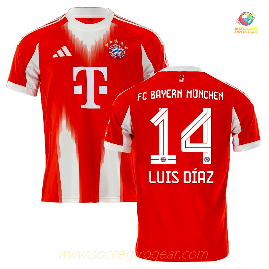 Team Soccer Team Shirt Bayern Munich Home 2025-2026 Season Luis Diaz