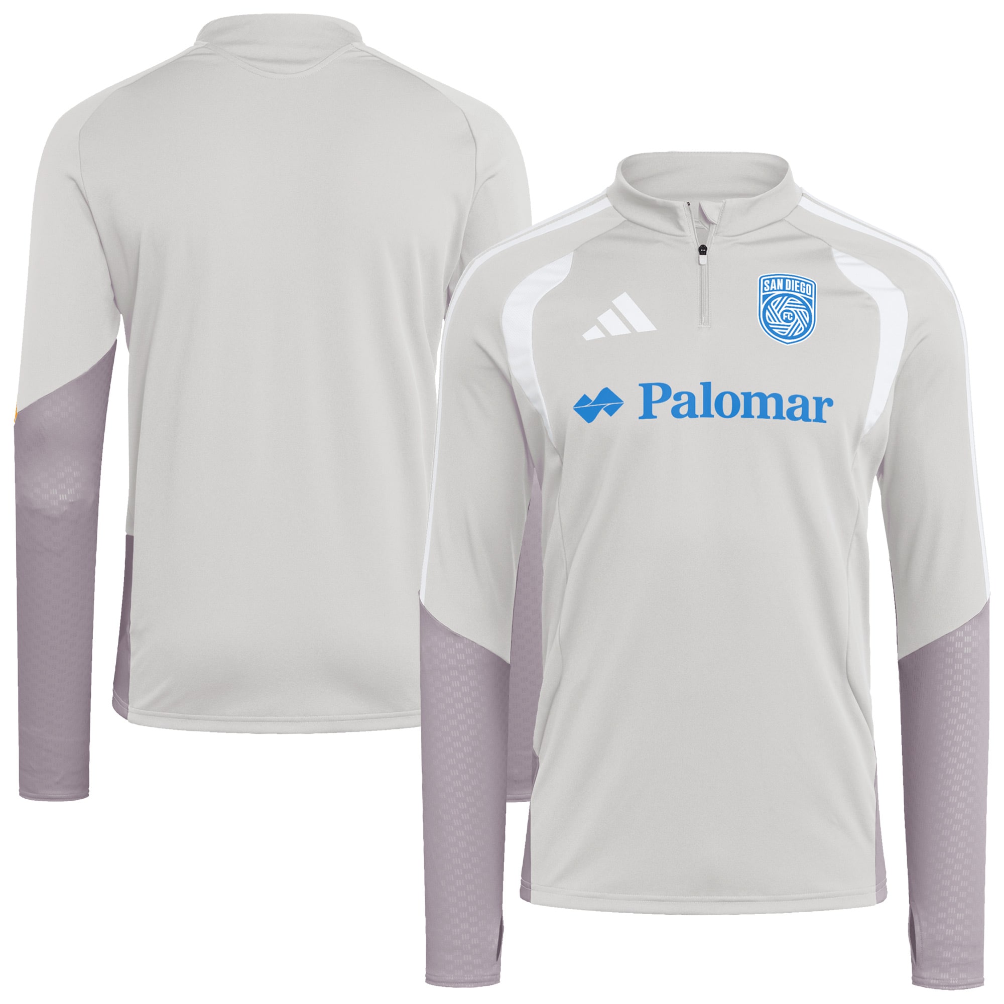 [SJH] San Diego FC 2026 Tiro Competition Quarter-Zip Training Jersey Top - Silver