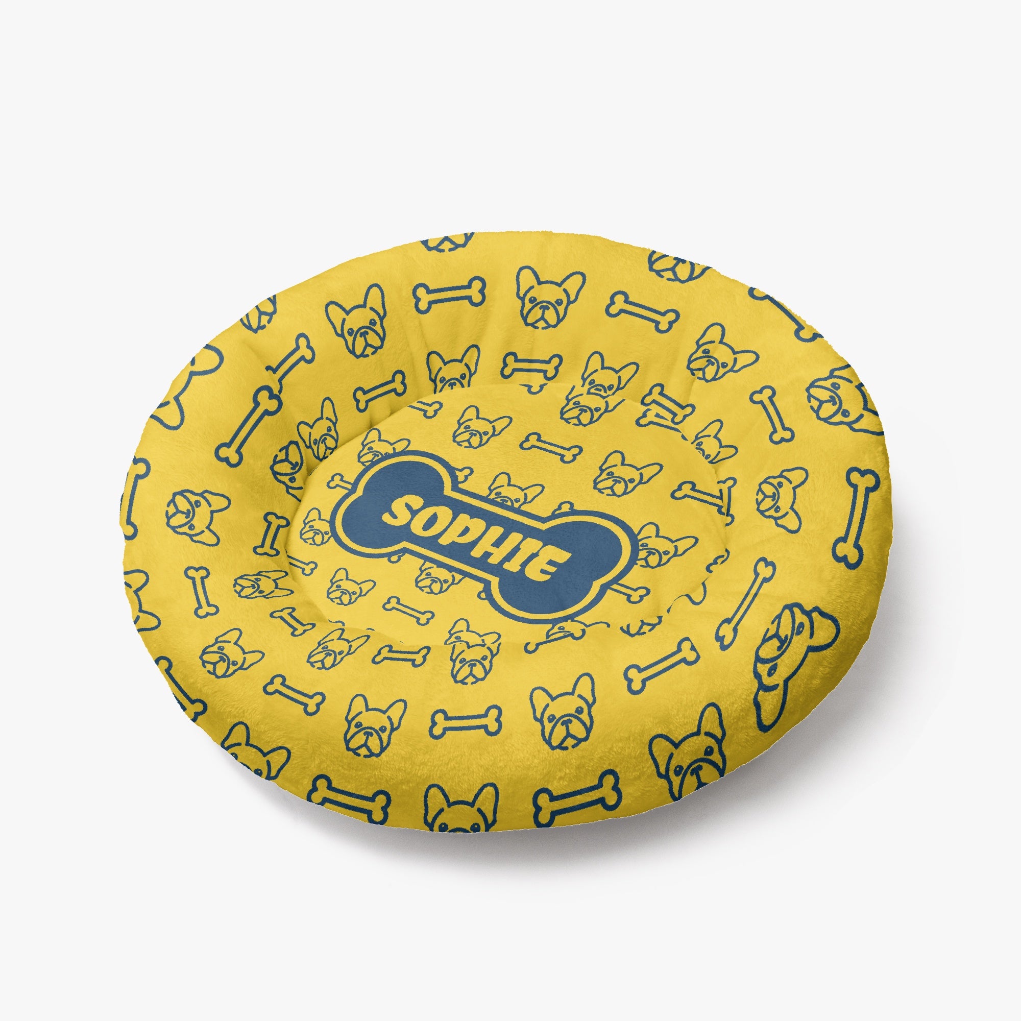 | Personalized Anti-anxiety Donut Bed For French Bulldogs Paw Protection