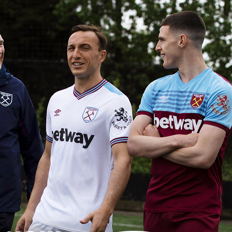 2019-20 West Ham United Home BlueRed Soccer Jersey Shirt - Official