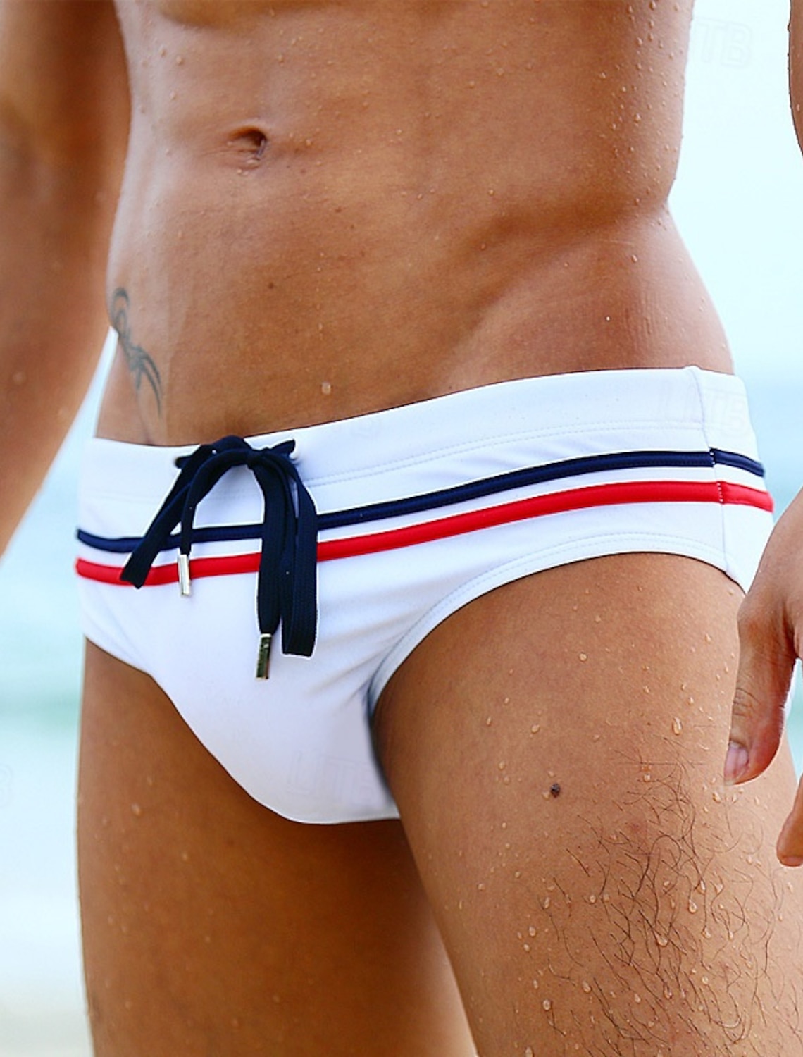 Men's Swim Shorts Trunks Briefs Solid Colored Drawstring Quick Dry #1