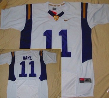 Men's LSU Bayou Bengals White 2024 alternate jersey Spencer Ware #11
