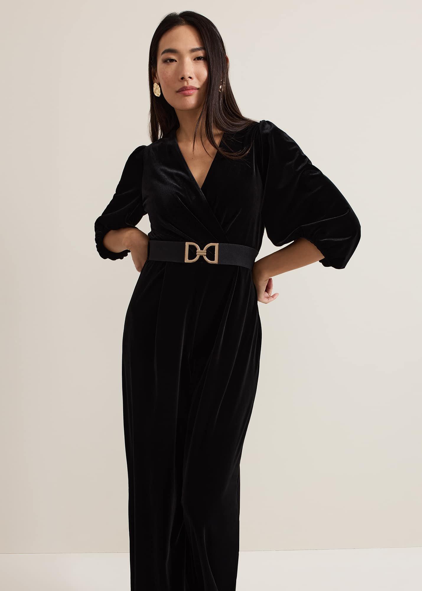 Myleen Black Velvet Jumpsuit