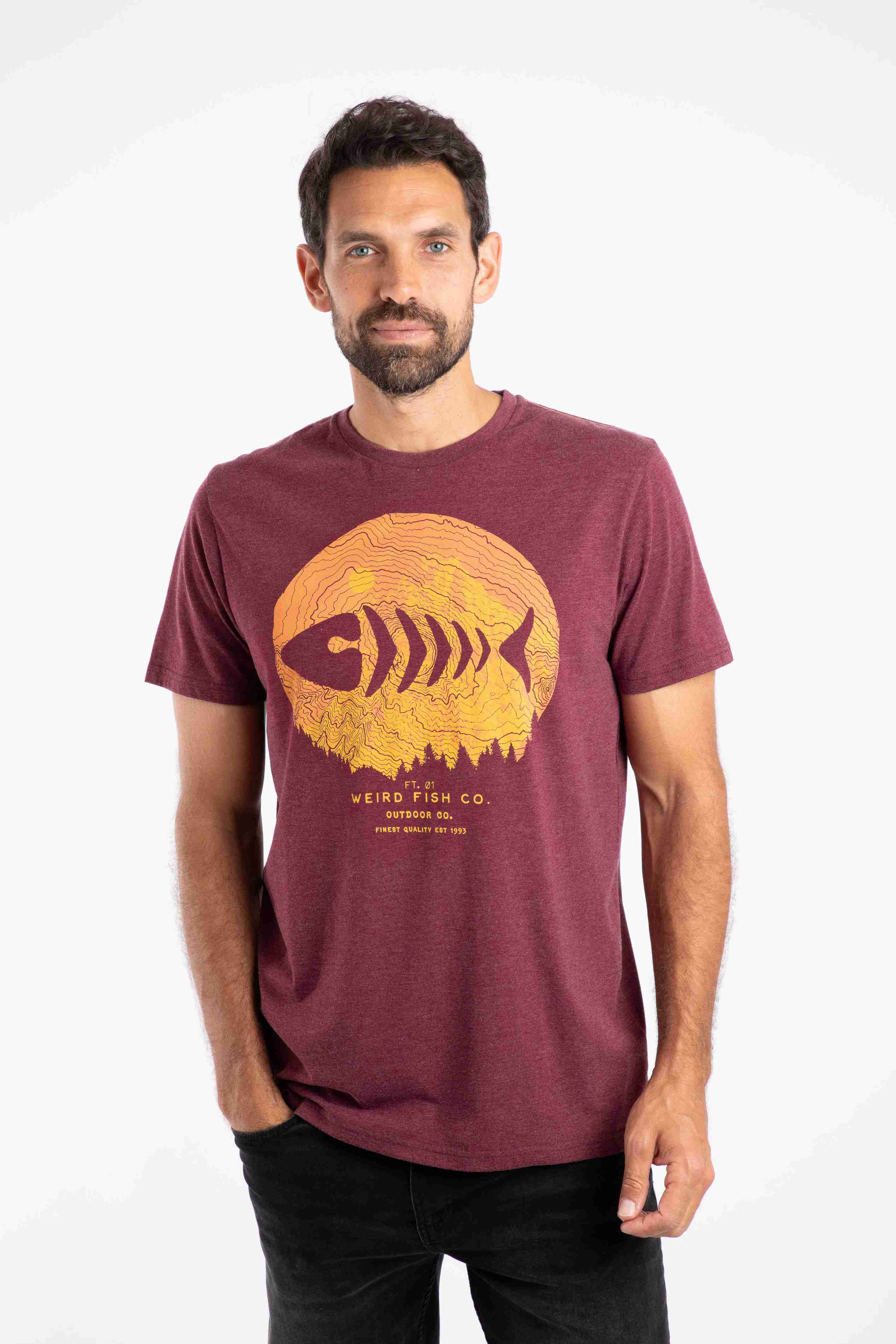 Explorer Front Print Graphic T-Shirt Aubergine