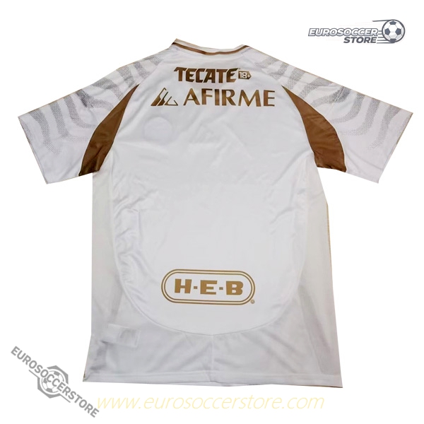 Tigres UANL 24-25 Season Third Football Jersey in White and Gold Colors