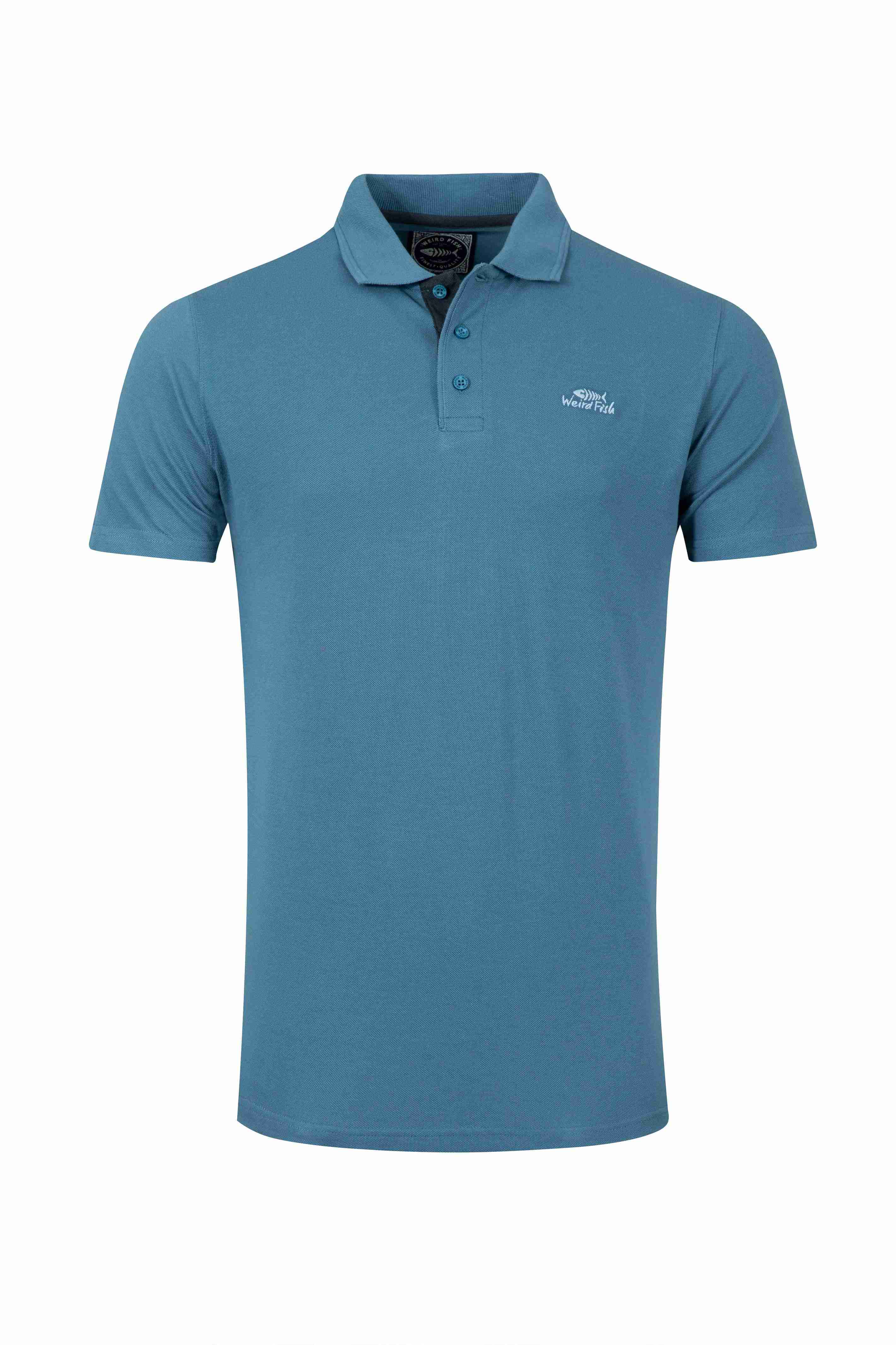 Miles Pique Polo Shirt Faded Blue