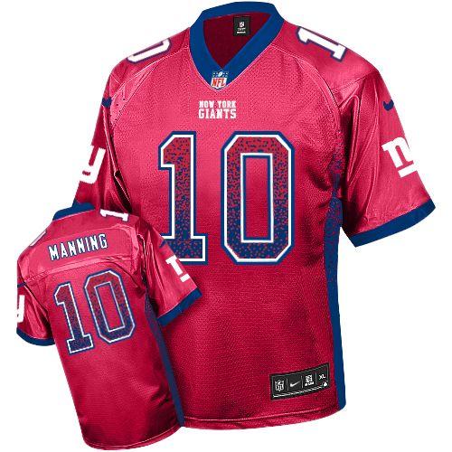Official NFL W Y G Giants #10 Eli Manning Red Elite Jersey - NFL Li...