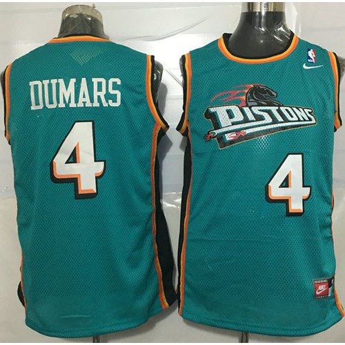 Detroit Pistons #4 Joe Dumars Green Nike Throwback Stitched NBA Jersey Mens