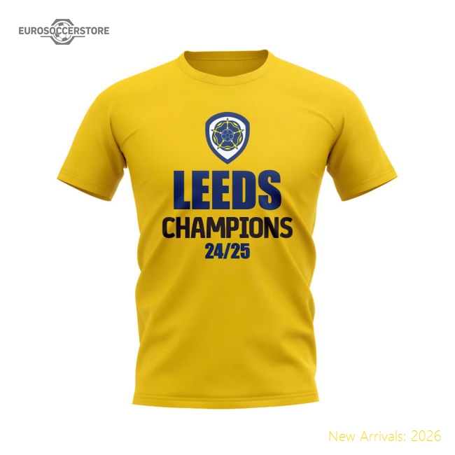 Leeds United 2024-25 Champions T-Shirt (Yellow)