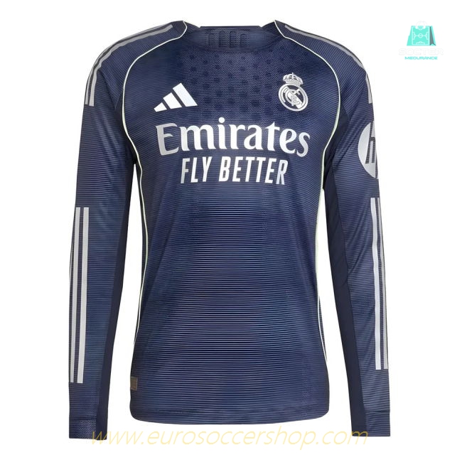 2025-2026 Real Madrid Authentic Long Sleeve Away Shirt