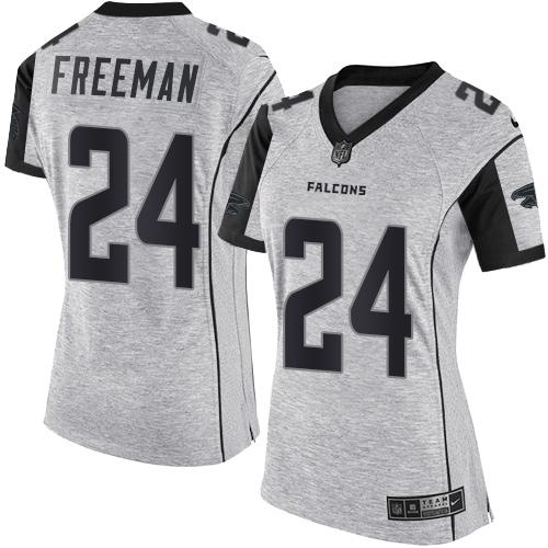 NFL A F Falcons #24 Devonta Freeman Gray Limited Jersey - Authentic...