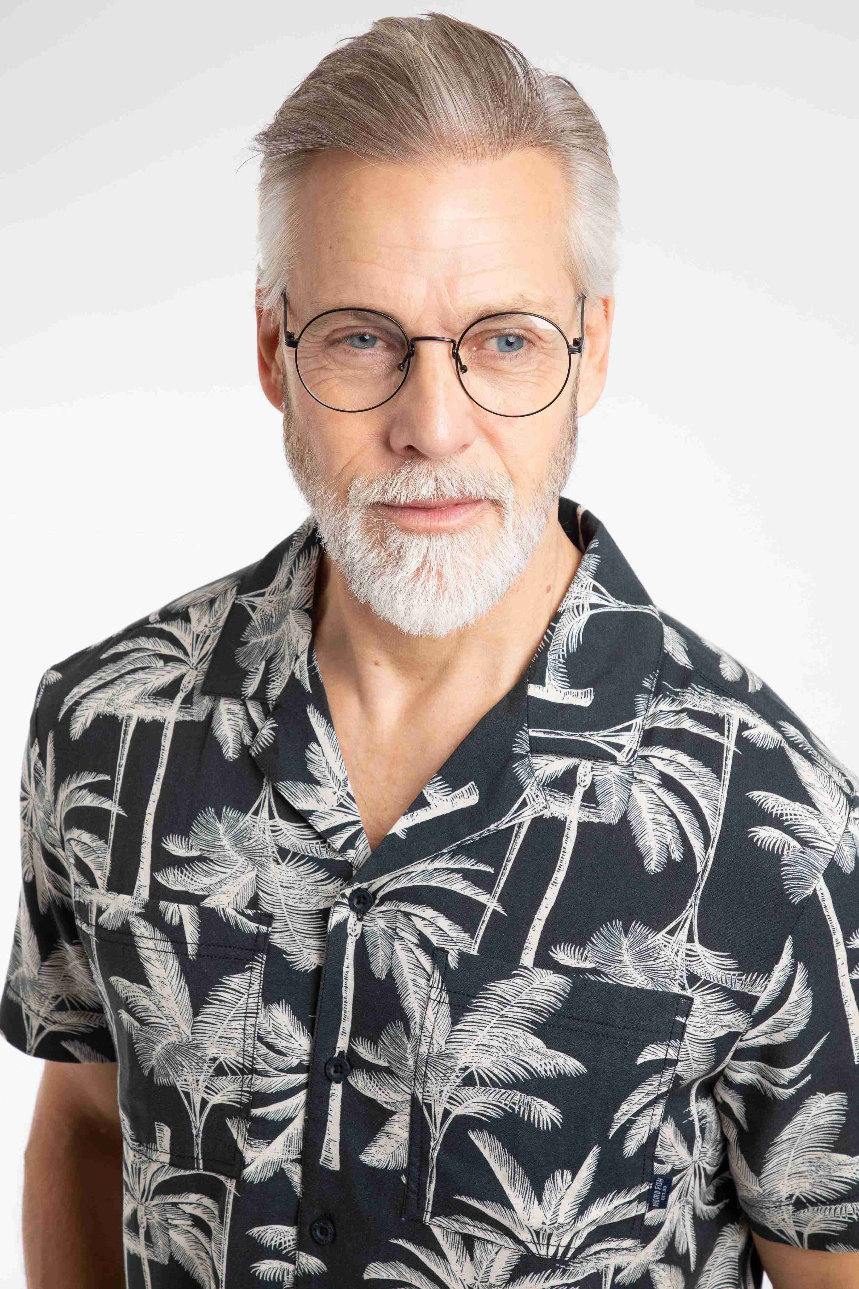 Holborn Printed Hawaiian Shirt Black