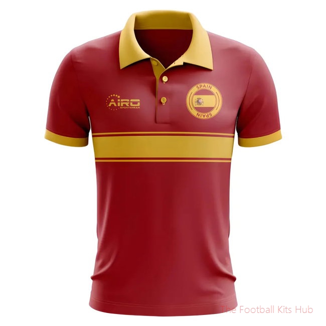 Spain Concept Stripe Polo Shirt (Red)