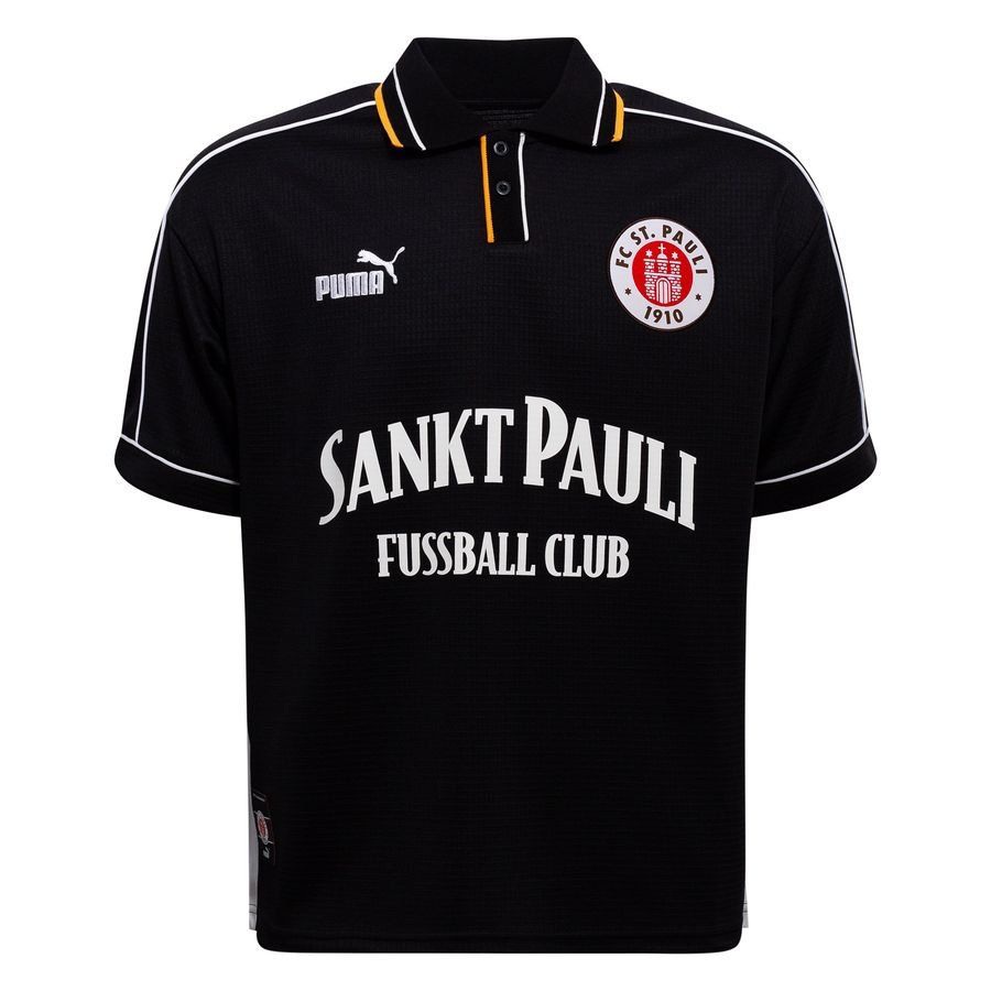 St. Pauli Retro Football Shirt - Black/White